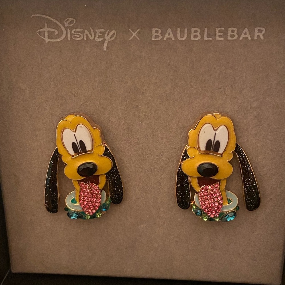 NEW Disney X Baublebar Pluto Earrings pair, Dogs Large Cute Earrings